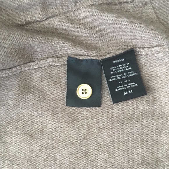 Brown Wool Blend V-Neck Cardigan w/ Cute Gold Buttons - Picture 3 of 3